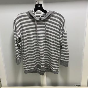 Stripped tee, color gray and white, size S, mint condition, 3/4 sleeves